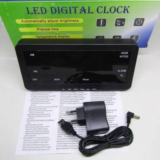 Jam Meja Digital Led / Jam Dinding Digital Alarm 1008 LED Hijau