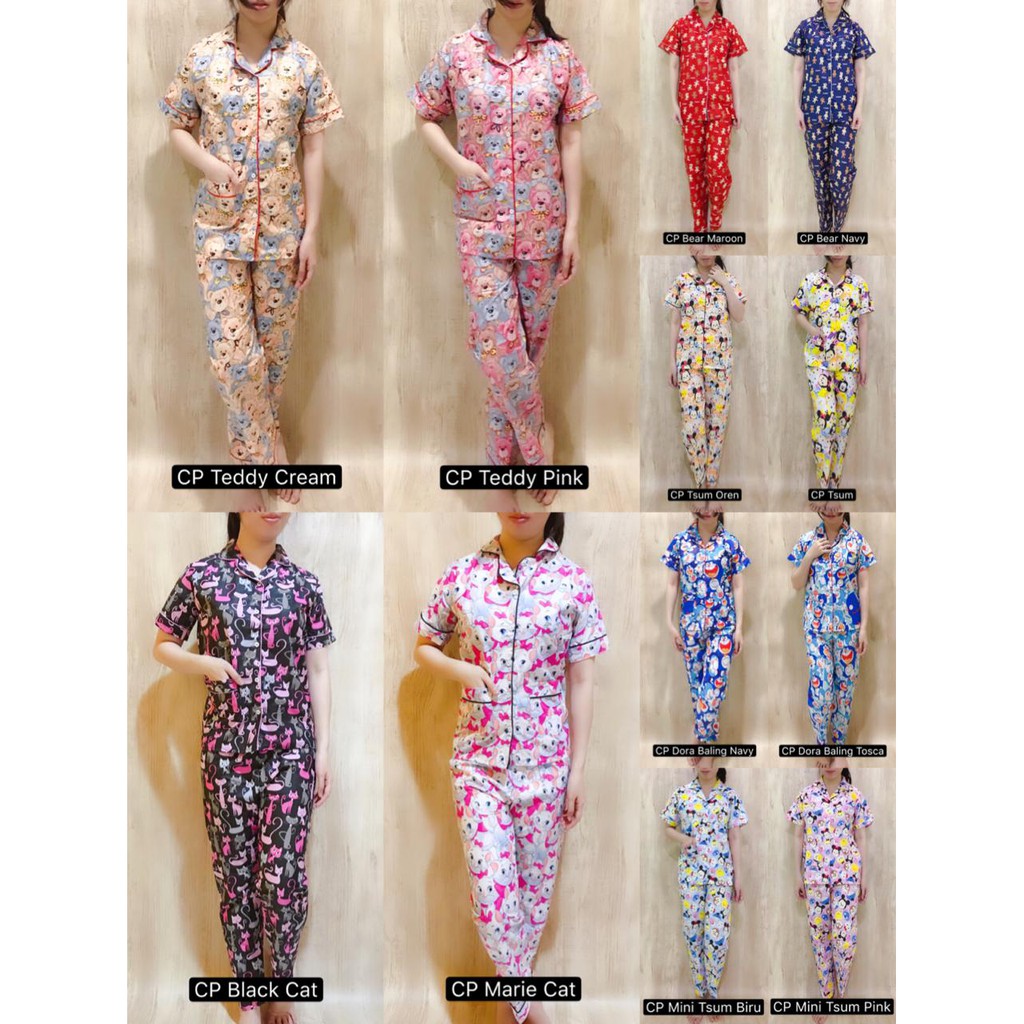 FFO Piyama CP Baju Tidur Black Cat Mickey Marie Cat FFO Piyama CP Baju Tidur Black Cat Mickey Marie Cat