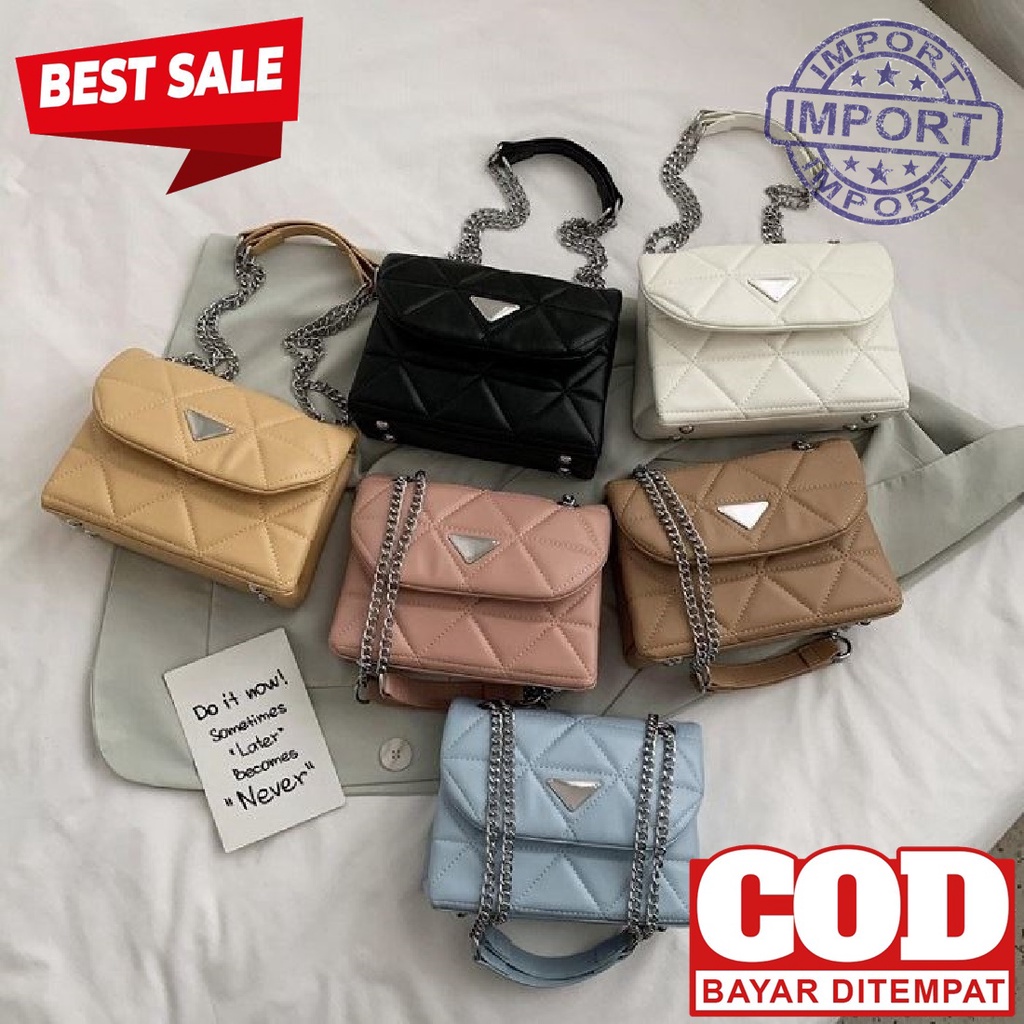 TAS SELEMPANG WANITA IMPORT VT08993 BATAM JAKARTA SLINGBAG KANTOR KONDANGAN BAHU UNDANGAN JINJING EL