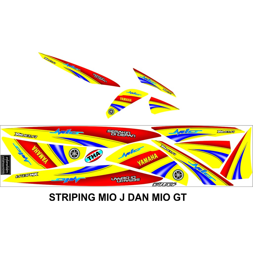 STRIPING MIO GT KUNING MIO J STICKER UNIVERSAL VARIASI