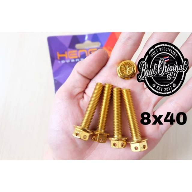 baut probolt flower gold 8x40 drat 12 panjang 4cm original heng thailand