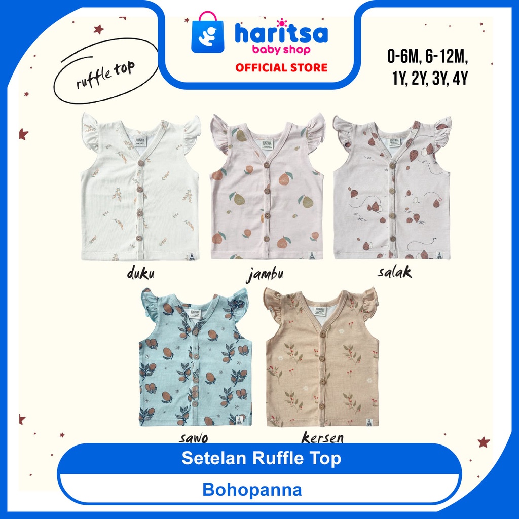 Bohopanna - Ruffle Top / Setelan anak Perempuan Bohobaby (Atasan)