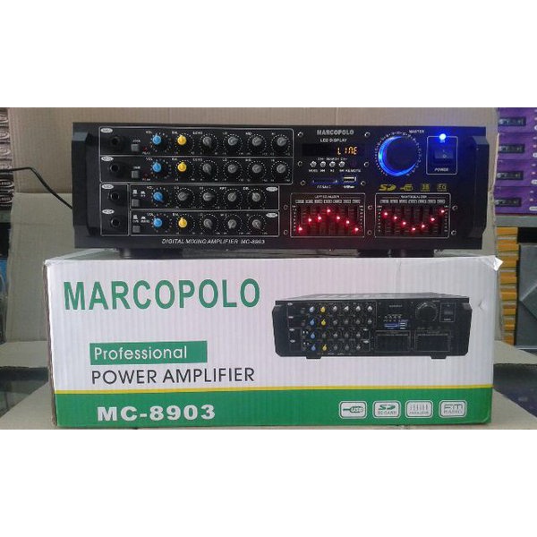MARCOPOLO Power Amplifier dan Karaoke MC 8903 USB MP3 SET LENGKAP