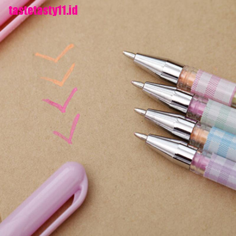 【TTID】2pc Cute Highlighter Pen Marker Stationary Point Pen Ballpen 6 Color