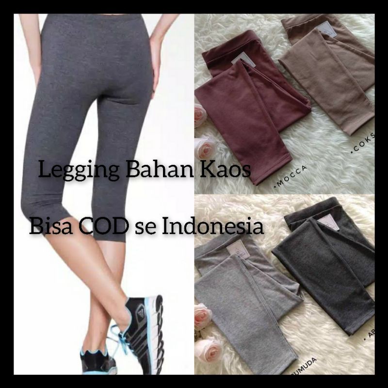 Legging Kaos Rayon 3/4 Bahan Kaos