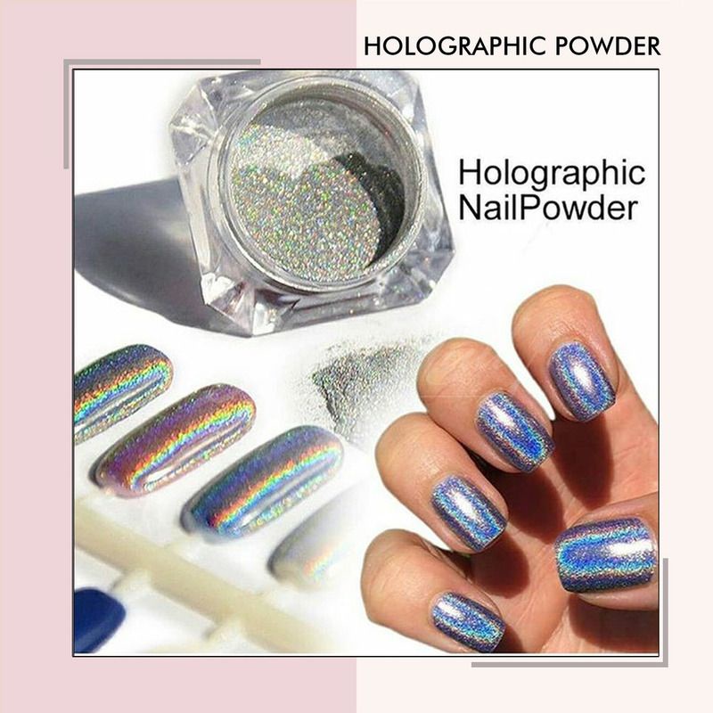 Chrome powder mirror powder nail art holographic nails powder bubuk mirror effect chrome efect