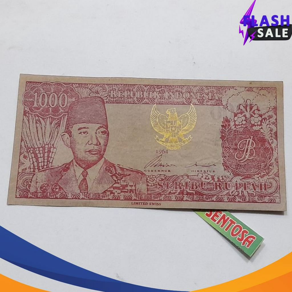 SPESIAL AWAL TAHUN uang soekarno serimpi 7 melengkung pecahan 1 rupiah merah atau hijau gruda tinta 