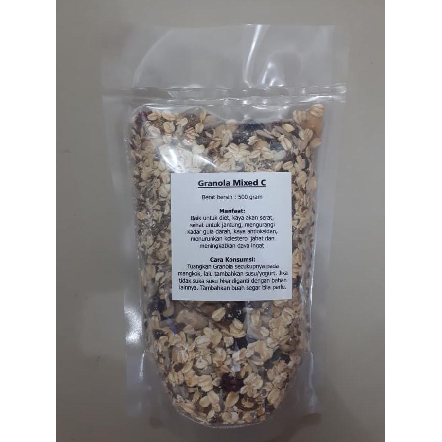 

TO.P - 22.46I - HEALTHY GRANOLA MIXED C 500 GRAM ( WALNUT , METE , CRANBERRY , OAT ) - TOKO - TOPI -