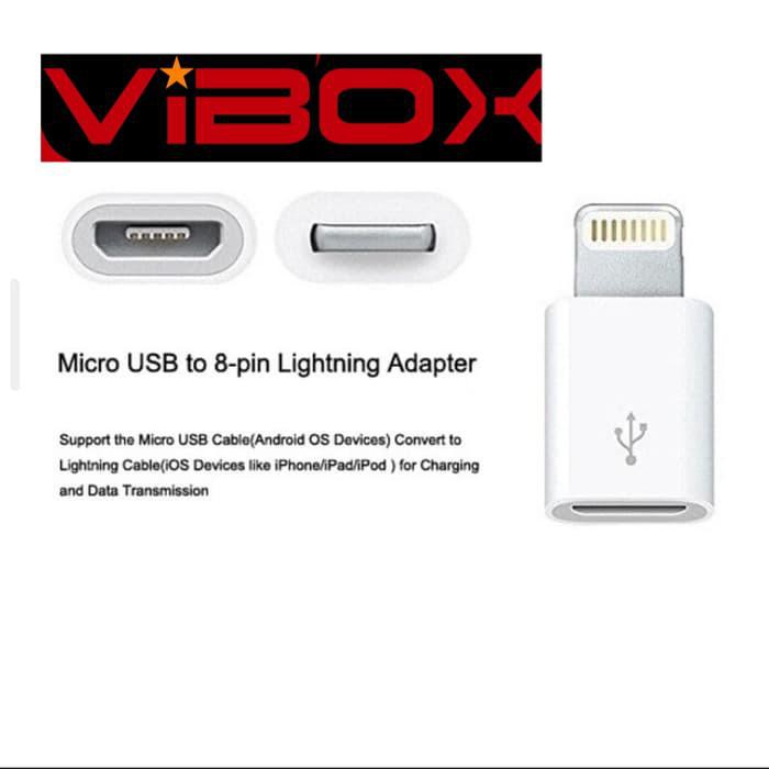 new~COD[Bayar di tempat] VIBOX ADAPTER Converter Micro USB To Lightning Iphone