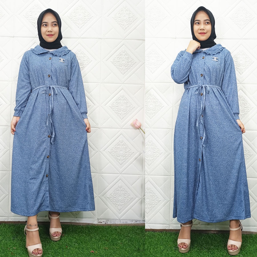 ANGELIA BIRU DRESS GAMIS GL FASHION