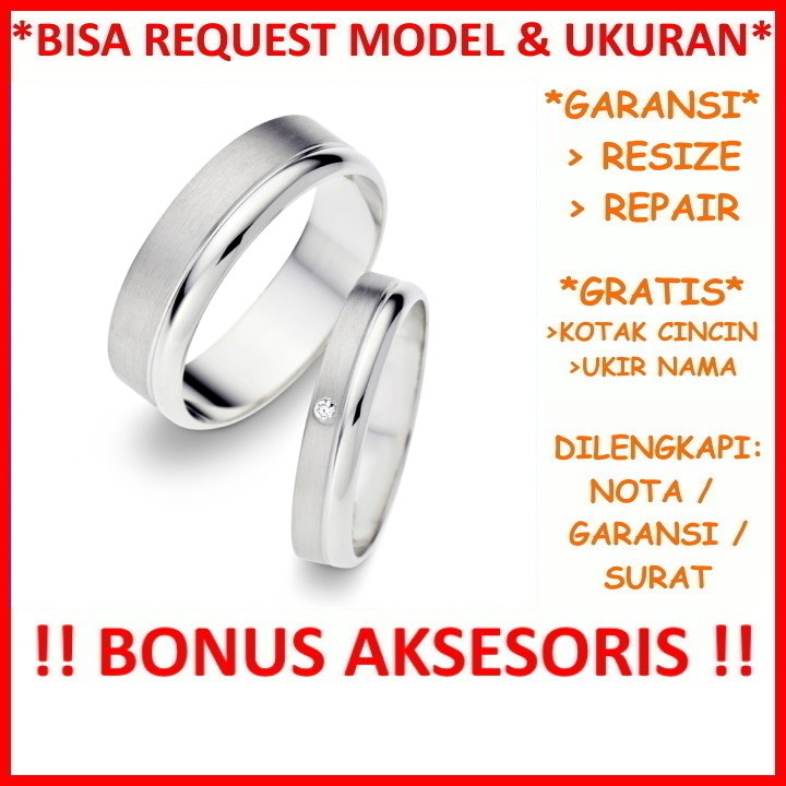 Cincin Couple Perak Tunangan Mas Kawin Gratis Ukir Nama Garansi Silver Asli Bisa Pesan Model Id635