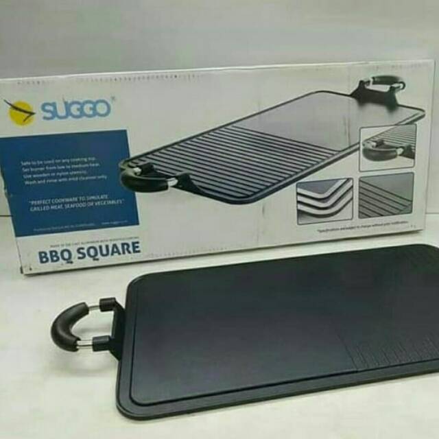 Suggo grill pan teflon 2 in 1 - alat panggang bbq serbaguna