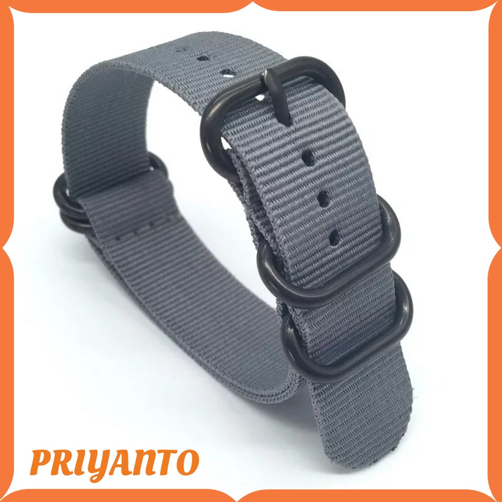 Tali Jam Tangan Nylon Canvas Nato Zulu PVD WATCH BEND Terbaik Terlaris  20 22 24mm Free Pem Premium ABU