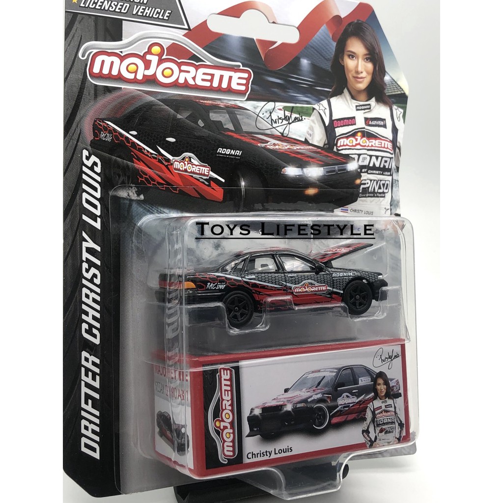 Majorette Diecast - Drifter Christy Louis Skala 1:64 (Velg Hitam)