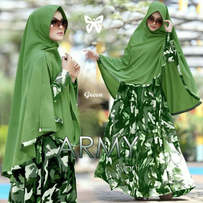 Gamis / Baju Wanita Muslim Army Syari