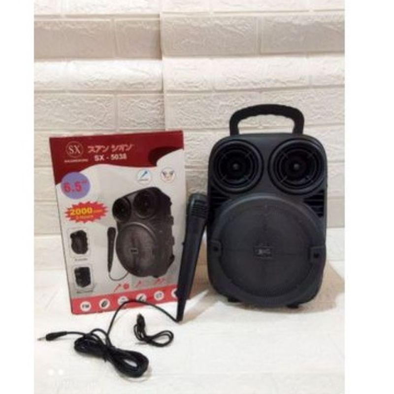 Speaker aktif bluetooth sx-5038/Grand Power 3381 Gratis Mic/Speaker aktif Wireless Radio Fm Portable