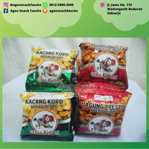 

Dua Kelinci Koro Pedas - Original / Jagung Presto (1 pack isi 10 pcs)