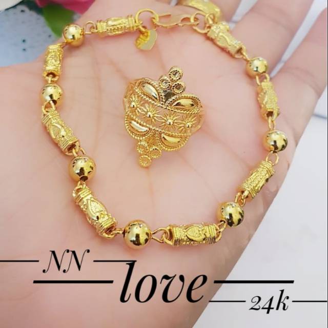 Gelang cincin lapis emas 24k terlaris