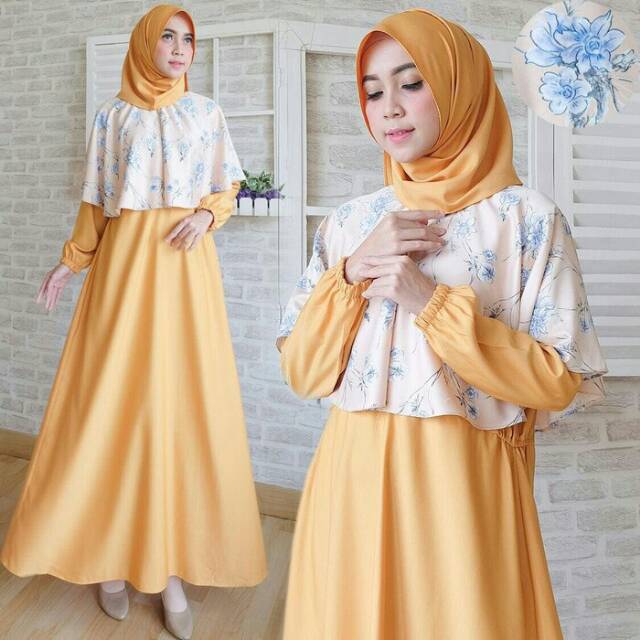 067621 Syahrini Mustard / Baju muslim / Hijab / Maxi / Dress