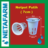 NETPOT Hidroponik tinggi 7cm Warna PUTIH ( Set 150 pcs )