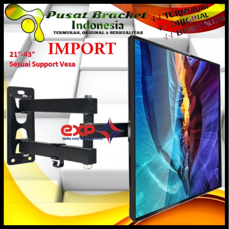 Bracket TV LG 14 s/d 43 inch 6 ARAH FULL BESI SUPER KOKOH GARANSI 100% ORI