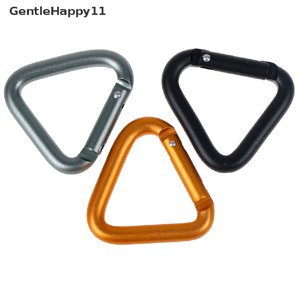 Gentlehappy 1PC Segitiga Carabiner Outdoor Camping Hiking Gantungan Kunci Ketel Gesper Snap Clip