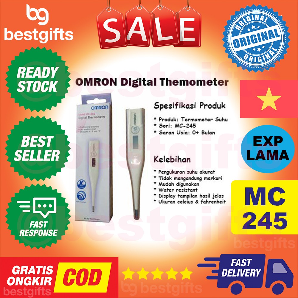 OMRON DIGITAL THERMOMETER MC245 TERMOMETER ALAT UKUR PENGUKUR SUHU BADAN ANAK DEWASA PANAS MC 245