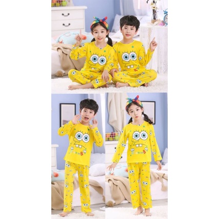 BAJU TIDUR ANAK SETELAN PIYAMA BAYI SET LENGAN PANJANG/BAJU TIDUR ANAK COUPLE C18-A