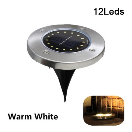 Lampu tanaman LED surya tahan air luar ruangan 8 sensor gerak LED dekorasi taman pencahayaan malam-12LED Warm White