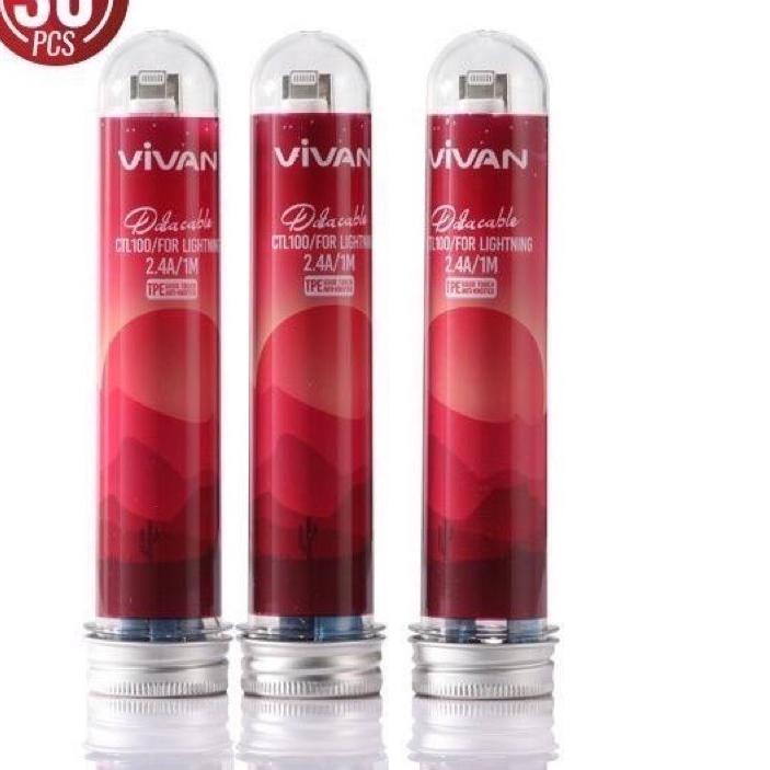 ✅Viral Banget❤ Kabel Data VIVAN Mini Tube CTL100 2.4 A / 1M For Iph 5 / 6 / 7 / 8 / X produck viral