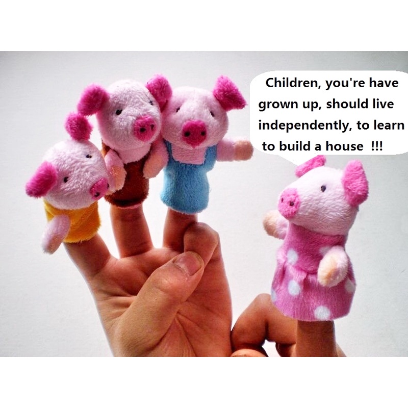 Boneka Jari 3 Little Pigs Finger Puppets Animal 8in1 Finger Puppets Animal 10in1 Finger Puppets Family 6in1 Story Telling Mainan Anak Bayi Pretend To Play