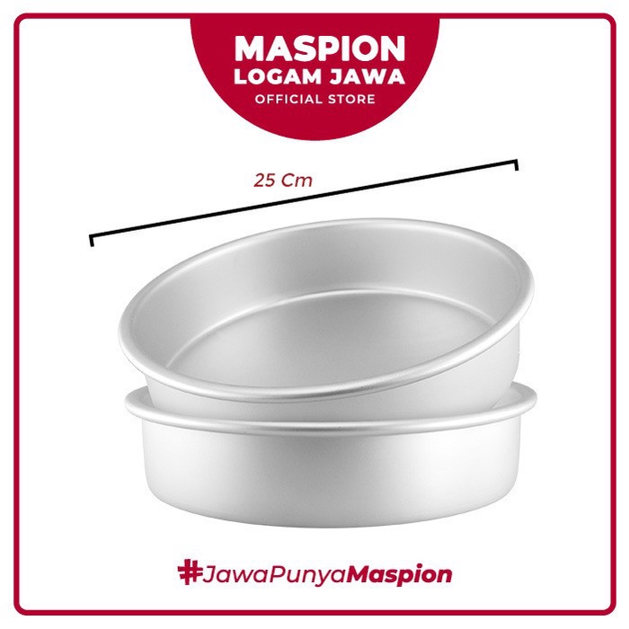 MASPION 10″ Round Pan Anodize Set 1 Pcs - Cetakan Kue Aluminium