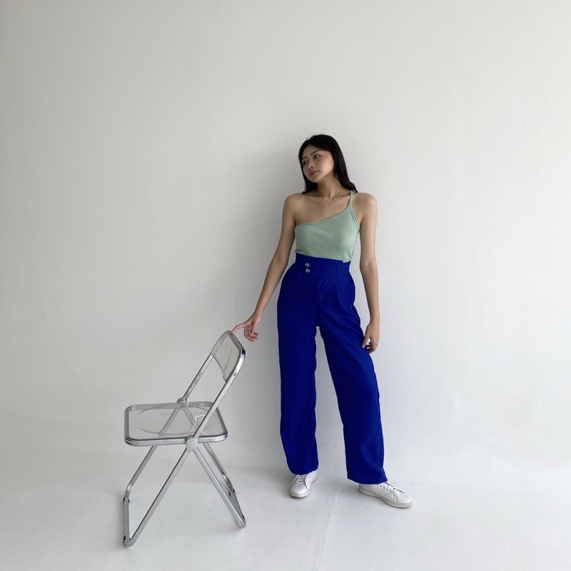 KUMA PANTS - POSHA Celana Panjang Highwaist Trousers Korean Basic Long Highwaisted Pants