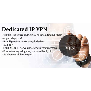 DARK VPN - Dedicated IP VPN Termurah - Tidak Share - Private - 1Gb port - Unlimited Devices - Renewable - Banyak Pilihan Negara - 1 IP Tidak Berubah Lebih Secure