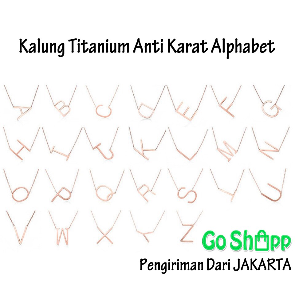 Kalung Alphabet Import - Kalung Wanita - Kalung Gold Alphabet - Kalung Fashion Import [K02]