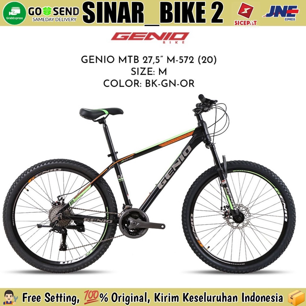 Sepeda Gunung MTB GENIO M-572 27,5 Inch Alloy 27 Speed Rem Cakram