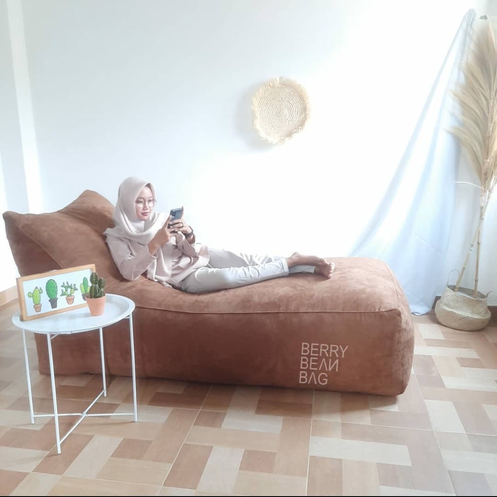 Beanbag Long Lounge 180x85x40 Custom Suede / Bean Bag Nyaman Selonjoran