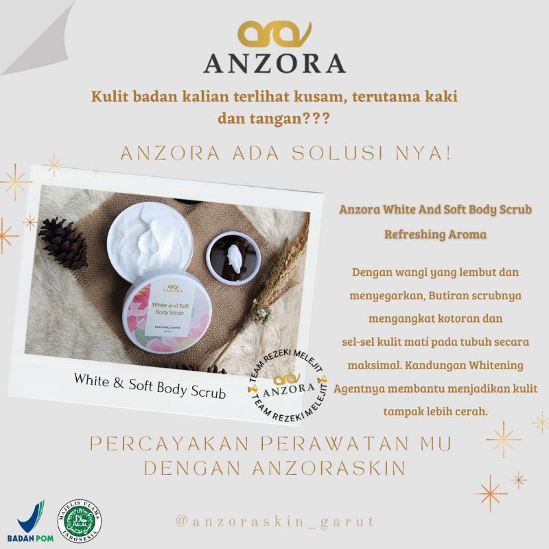 Lulur mandi anzora white and soft body scrub