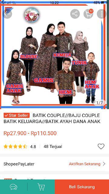 Batik Couple//baju Couple Batik Keluarga//batik Ayah Dana Anak
