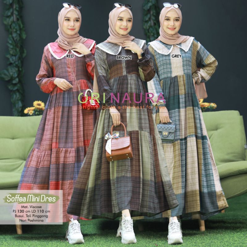 SOFFEA MINI DRESS | MINI DRESS WANITA MUSLIM | BY ORINAURA