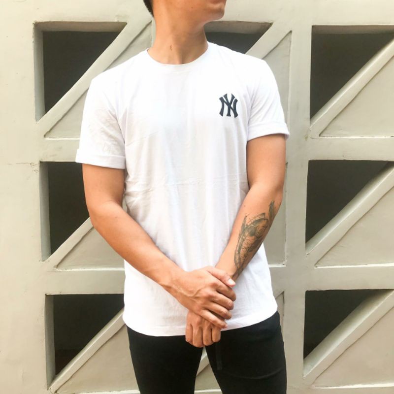 MLB Popcorn Big Logo Tees Yankees / Kaos MLB Yankees Unisex