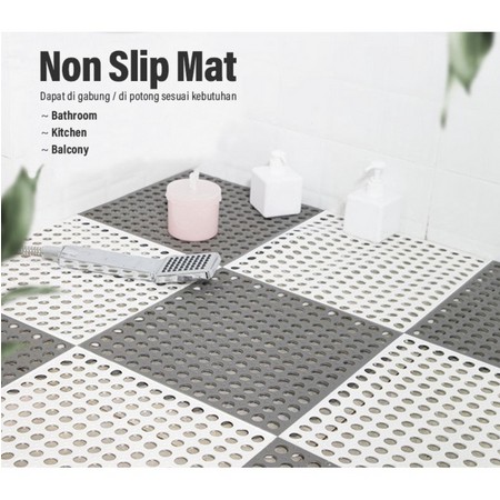 UG Karpet Kamar Mandi Anti Licin 30x30CM / Keset Lantai Anti Slip Polkadot Dapur Mat Non-Slip