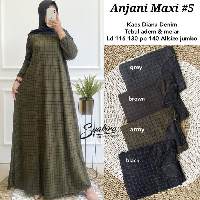 JUAL MURAH NEW ANJANI#5 JUMBO MAXY TERBARU GAMIS JUMBO BAHAN KAOS DENIM TEBAL