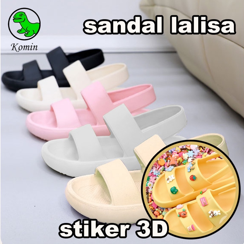 Sandal Karet Wanita Jelly Sendal lalisa Impor EVA Sepatu Sandal Wanita Non-slip Versi Korea Wanita Tumit Licin Sandal lalisa Perempuan