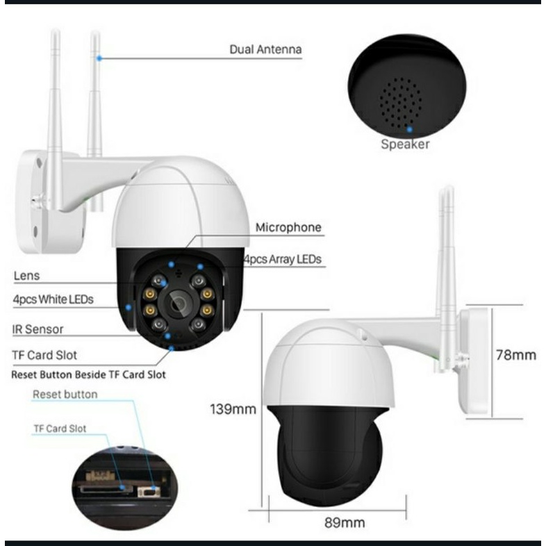 IP CAMERA CCTV OUTDOOR ICSEE WIRELESS 8MP FULL HD PTZ SPEED DOME WIFI