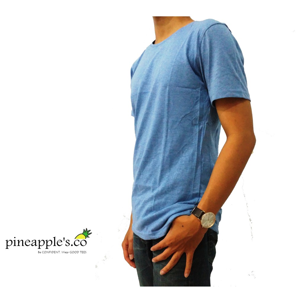 baju kaos pria polos biru muda murah cotton combed raglan