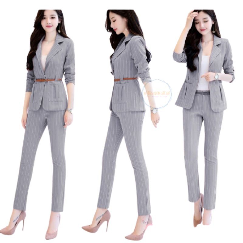 SCFA - HN URANA - Setelan wanita kerja 2in1 fashion trendy Korea, Blezer outer Celana Panjang