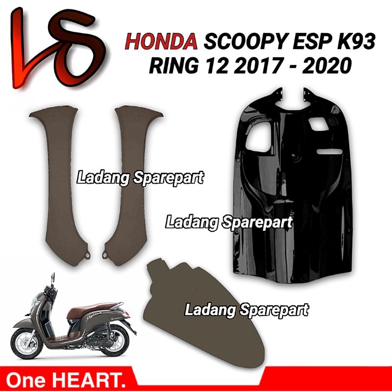 Paket Body Cover Inner dek Kontak Sayap Kap Spakbor Depan Scoopy Esp K93 2017 2018 2019 2020 Kanan K