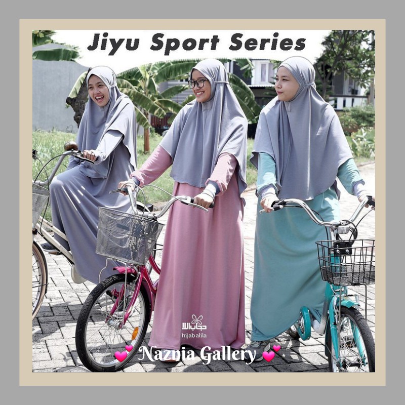 Gamis Jiyu Sport Dress dan Khimar Jiyu Sport Series HIJAB ALILA | Baju Gamis dan Khimar Olahraga Muslim Syari