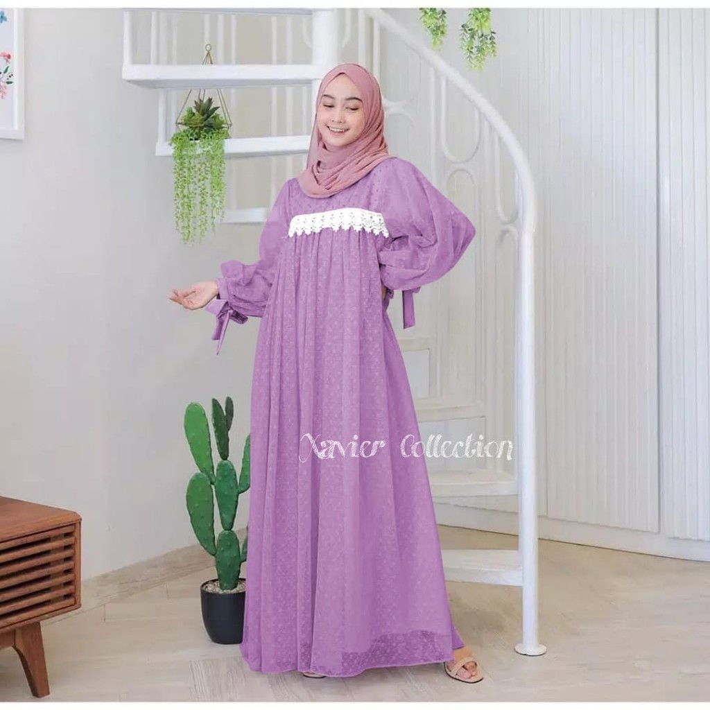 XVC - PROMO MAXI DRESS / READY STOCK LANGSUNG ORDER SAJA/ MAXI CHIKITA / MAXI IVORY/ MAXI IVORA/MAXI MIKAYLA / maxi nuraini-IVORY LAVENDER
